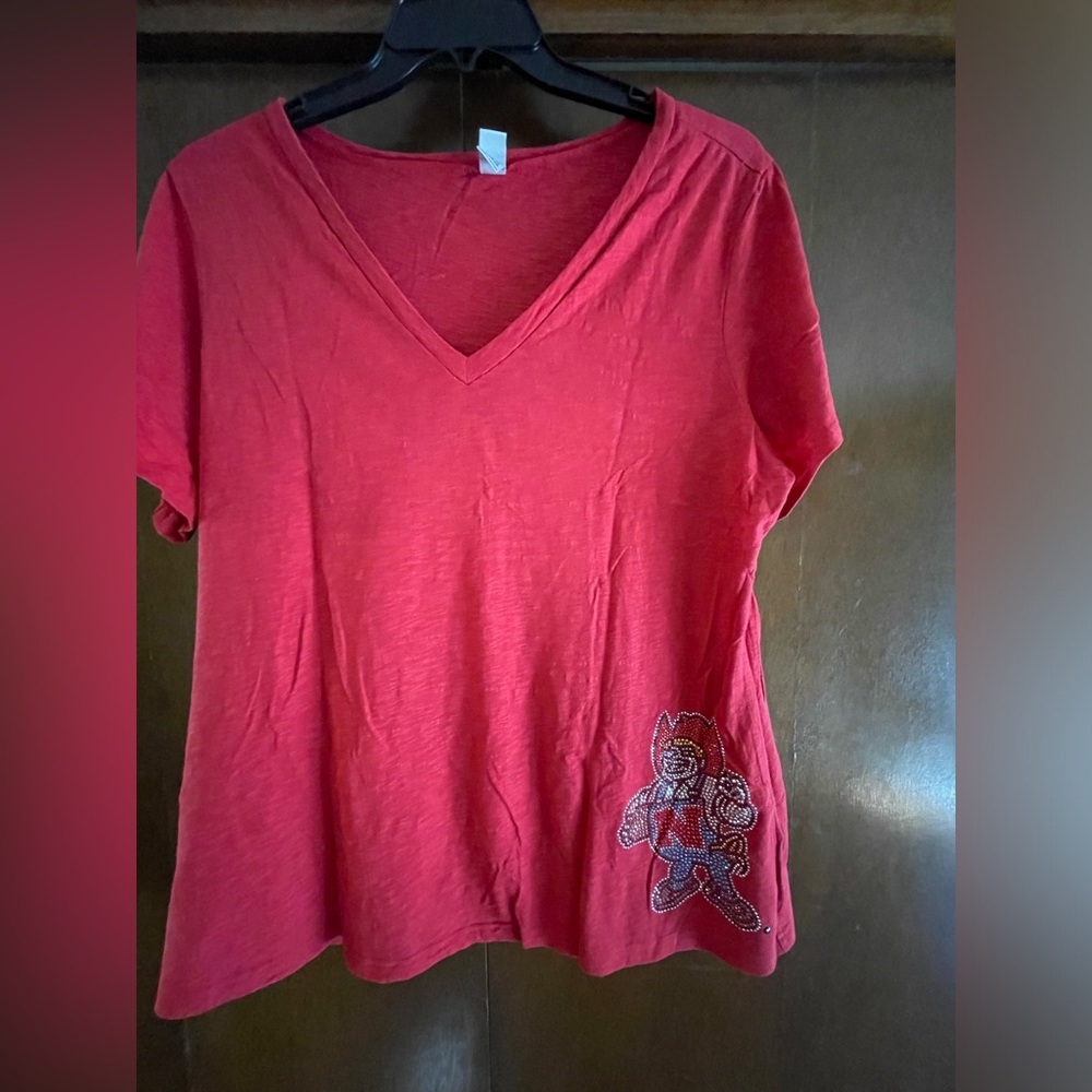 Rhinestone detail Husker shirt